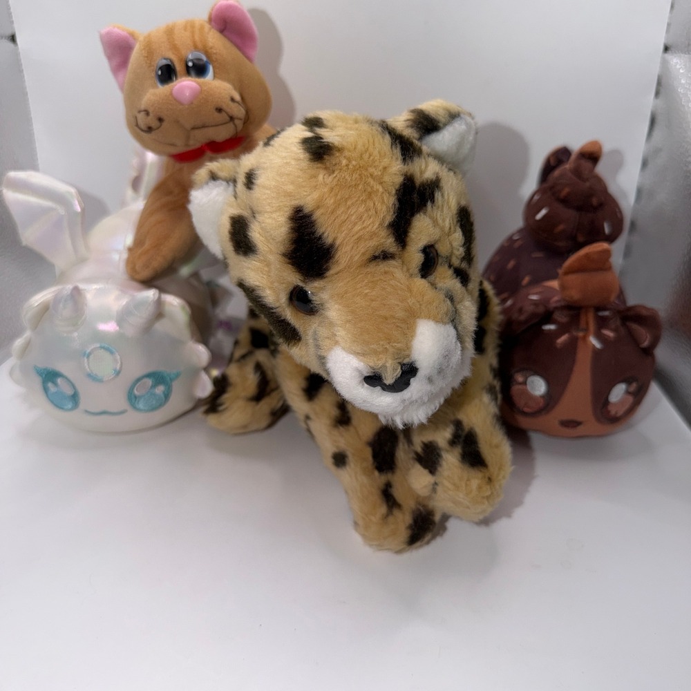 Animal Alley Aphmau Tonka Plush Bundle Cheetah Dragon Cat Kawaii Aesthetic